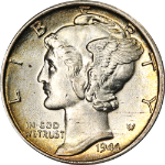 1944-D Mercury Dime - Full Split Bands