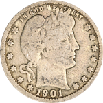 1901-O Barber Quarter