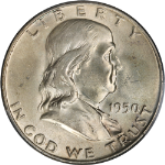 1950-D Franklin Half Dollar PCGS MS64 FBL Nice Eye Appeal Nice Strike