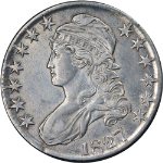 1827 Bust Half Dollar Square Base &#39;2&#39; Nice AU Details 0-119 R.3 Nice Strike