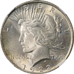 1922-P Peace Dollar NGC MS63 - Toning