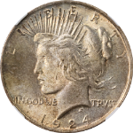 1924-P Peace Dollar NGC MS64 - Toning