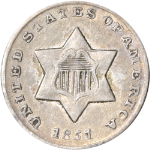 1851 Three (3) Cent Silver