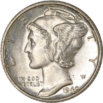 1940-D Mercury Dime - Split Bands