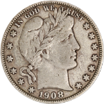 1908-D Barber Half Dollar