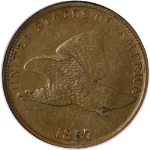 1857 Flying Eagle Cent NGC AU55 Great Eye Appeal Nice Strike