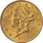 1906-D Liberty Gold $20 PCGS MS63 Great Eye Appeal Strong Strike