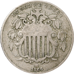 1866 Shield Nickel - Choice