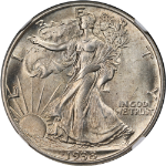 1938-D Walking Liberty Half NGC MS64 Key Date Superb Eye Appeal Nice Strike
