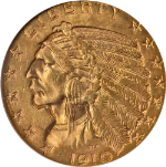 1910-S Indian Gold $5 NGC MS62 Key Date Nice Eye Appeal Nice Strike