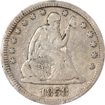 1858-P Seated Liberty Quarter