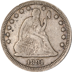 1891-S Seated Liberty Quarter