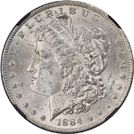 1884-O Morgan Silver Dollar ORIGINAL BAG FRAGMENT NGC Brilliant UNC