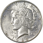 1922-S Peace Dollar  - Error - Struck Thru