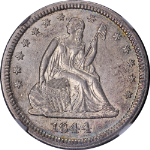 1844-P Seated Liberty Quarter NGC AU55 Nice Eye Appeal Nice Strike