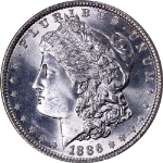 1886-P Morgan Silver Dollar NGC MS66 Superb Eye Appeal Strong Strike
