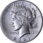 2021 Peace Silver Dollar PCGS MS70 Advanced Release Magnum Opus Label