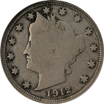 1912-S Liberty V Nickel ANACS VG10 Key Date Nice Eye Appeal Nice Strike