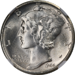1944-S Mercury Dime NGC MS66 Blast White Great Eye Appeal Nice Strike