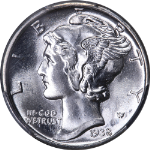 1938-P Mercury Dime PCGS MS65 FB Blazing White Gem Superb Eye Appeal