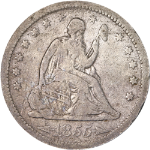 1855-P Seated Liberty Quarter