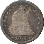 1874-P Seated Liberty Quarter