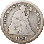 1891-P Seated Liberty Quarter