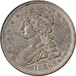 1838 Reeded Edge Bust Half Dollar Nice AU Great Eye Appeal Strong Strike