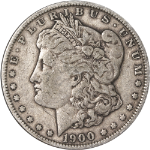 1900-O Morgan Silver Dollar - Error - Interesting Extra Metal Below Chin