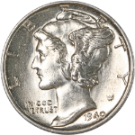 1940-S Mercury Dime - Split Bands