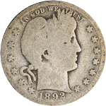 1892-O Barber Quarter