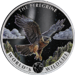 2024 Congo 1 Ounce Silver 20 Francs World&#39;s Wildlife: The Peregrine Colorized