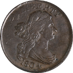 1804 Half Cent &#39;Plain 4 Stemless Wreath&#39; Choice XF/AU C-13 R.1 Great Eye Appeal