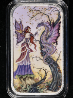The Dragon Charmer 1 Ounce Silver Bar by Amy Brown Hayleybug Mint OGP COA STOCK