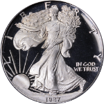 1987-S Silver American Eagle $1 PCGS PR69 DCAM Mercanti Hand Signed Label