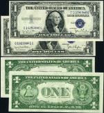 FR. 1613 $1 1935-D Silver Certificate Change-Over Pair Choice AU Wide to Narrow