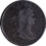 1805 Half Cent Large 5, Stems PCGS XF Details C-4 R.2 Nice Eye Appeal