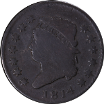 1814 Large Cent Plain 4 Choice VG S.295 R.1 Great Eye Appeal Nice Strike