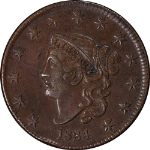 1834 Large Cent Small 8, Lg. Stars, Medium Letters Nice XF N.1 R.1 Strong Strike