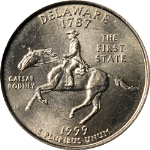 1999-P Delaware Statehood Quarter &quot;Spitting Horse&quot; ICG MS65 Superb Eye Appeal