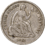 1861-P Seated Liberty Half Dime