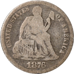 1876-CC Seated Liberty Dime