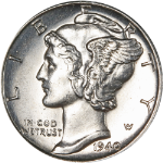 1940-D Mercury Dime - Full Split Bands