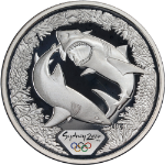 2000 Australia 1 Ounce Silver $5 Sydney Olympic - Great White Shark OGP COA