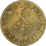 Swiss Bank Corporation 1 Ounce .9999 Fine Gold Round