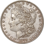 1879-P Morgan Silver Dollar - Error - Struck Thru