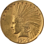1909-S Indian Gold $10 NGC MS61 Nice Eye Appeal Nice Strike