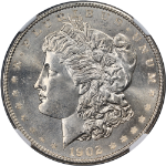 1902-P Morgan Silver Dollar NGC MS66 Superb Eye Appeal Strong Strike