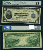 FR. 817 $10 1915 Federal Reserve Bank Note Kansas City PMG VF25 PQ