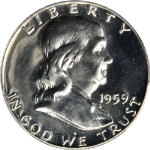1959 Franklin Half Dollar Proof PCGS PR67 Superb Eye Appeal Strong Strike